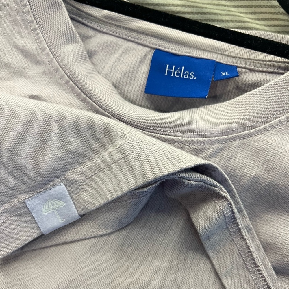 Hélas Embroidered Umbrella T-Shirt (Size XL, Light Purple)
